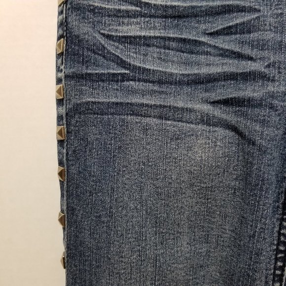 Mossimo jeggings 9 pyramid stud embellished tuexdo stripe style whiskered punk - Picture 5 of 15